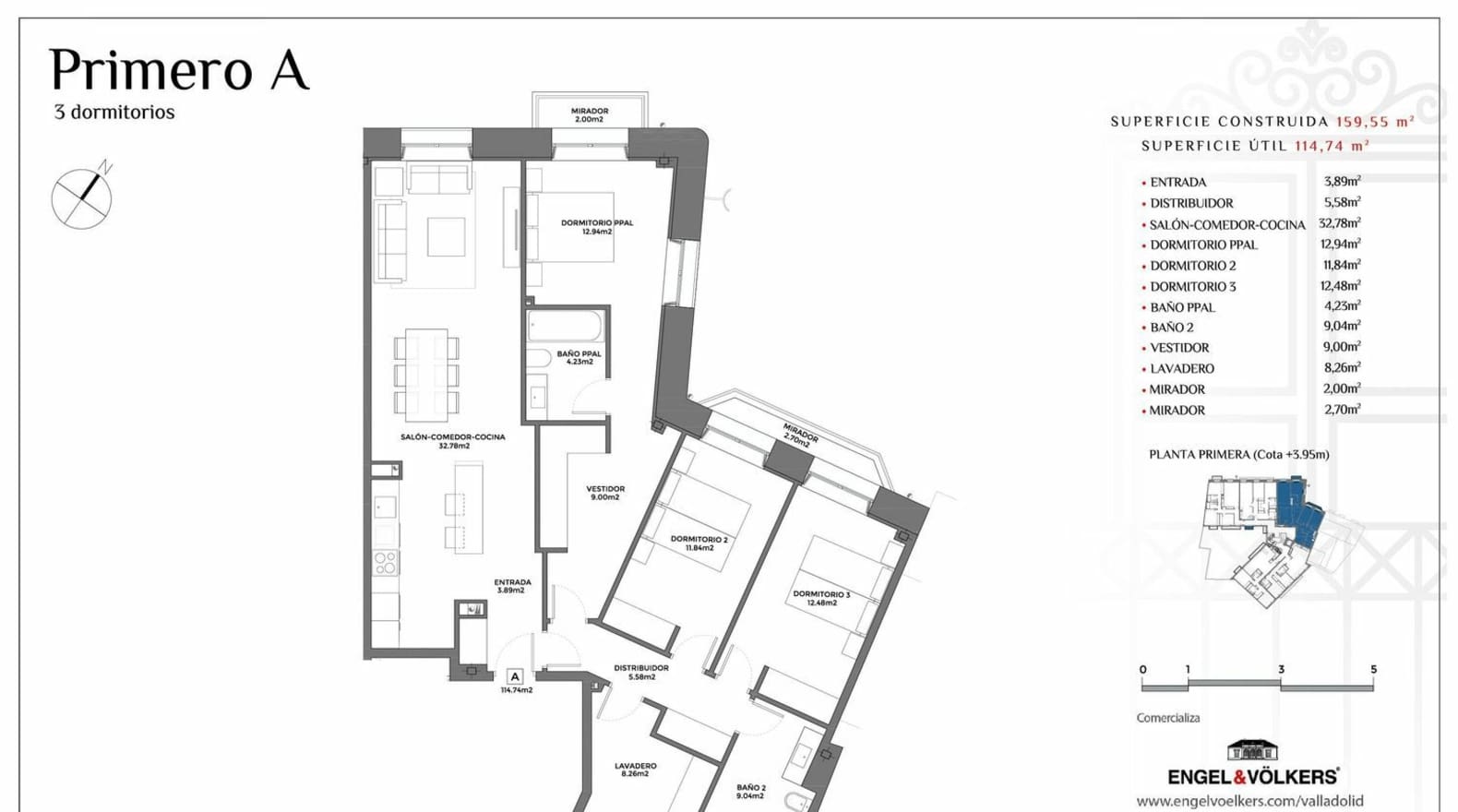 Apartamento nuevo con 3 habs. en