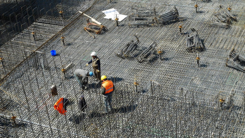 Imagen del plano de una nueva construcción con licencias