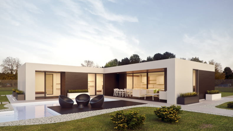 Imagen de una casa de obra nueva en la que invertir