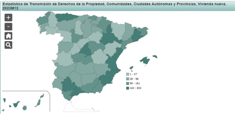 Estadística de viviendas de obra nueva en venta